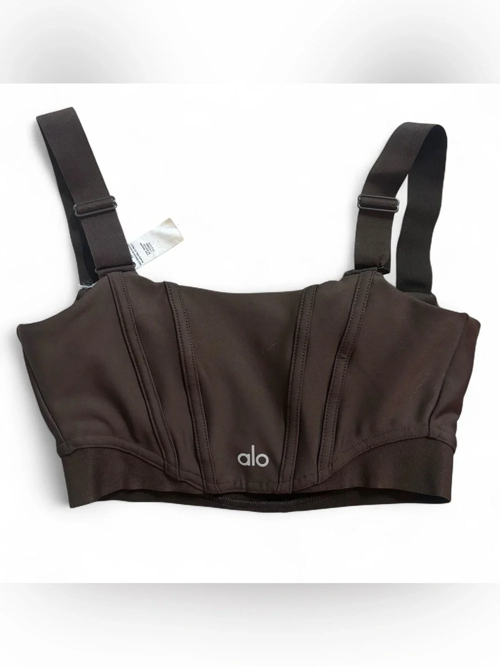Alo Espresso Brown Corset Set Bra Airlift Legging Size XS/XXS